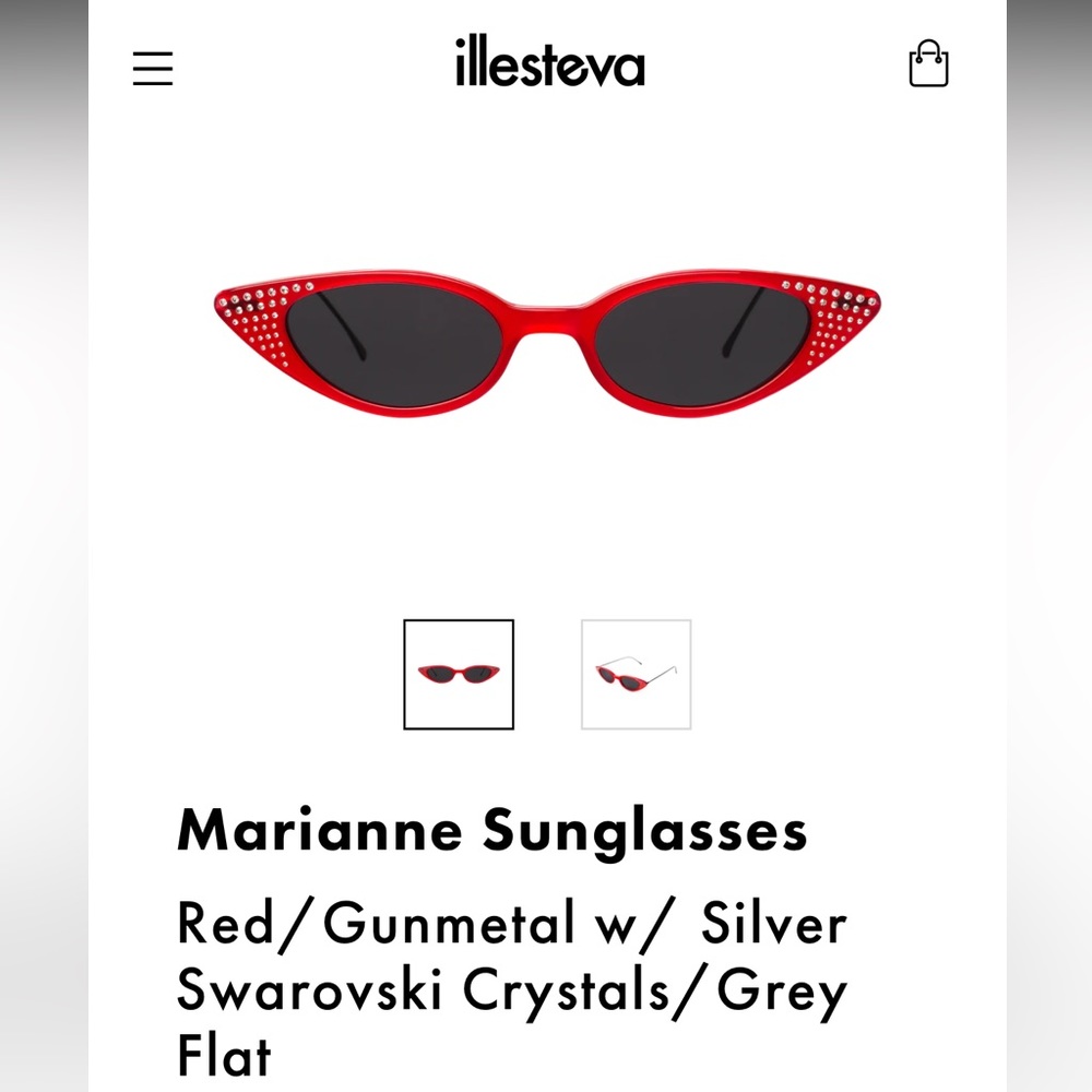 Marianne red illesteva glasses with Swarovski crystals